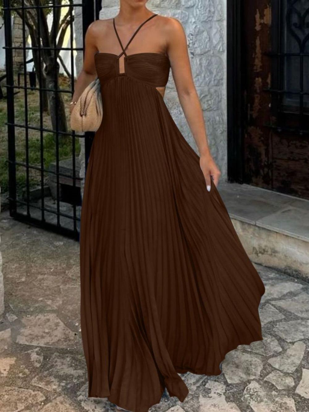 Bandeau Pleated Sleeveless Suspender Dress
