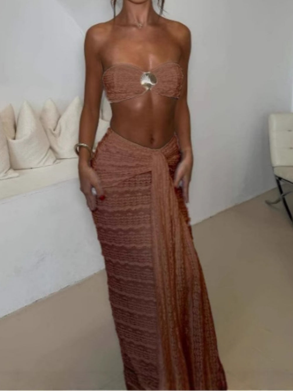 Shell swimsuit two piece set