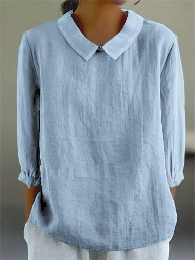 Cotton and Linen 3/4 Sleeve Shirt