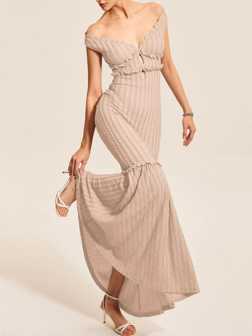 Off-Shoulder Ruffle Detail Dress